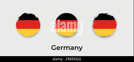 Abbildung des Vektorsymbols für Grunge Bubble der deutschen Flagge Stock Vektor