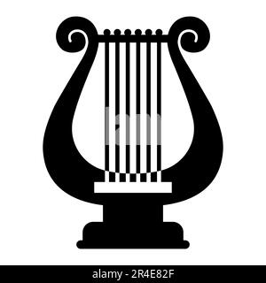 Lyre-Musikinstrument-Symbol. Abbildung eines flachen Vektors. Stock Vektor