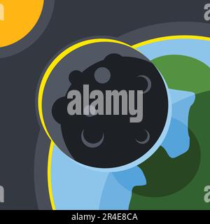 Darstellung des Planeten Erde in einem Kreis. Vektordarstellung. Flaches Design. Stock Vektor