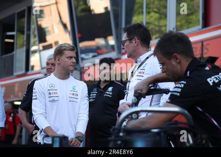 Mick Schumacher (GER), Mercedes AMG Testfahrer, ehemaliger Fahrer des Haas F1 Teams, während des Monaco GP am 25-28. Mai 2023 in Montecarlo, Formel 1 Weltmeisterschaft 2023. Stockfoto