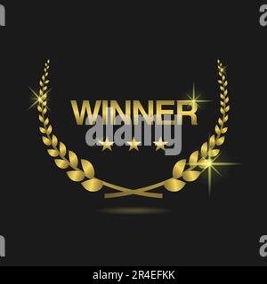 Gewinner des goldenen Lorbeerkranzsymbols Stock Vektor