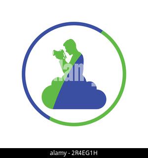 Wolkenfotograf Illustration Vektorgrafik des Fotografen-Symbols. Perfekt für Technologieunternehmen Stock Vektor