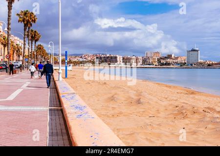 Strandpromenade, Paseo Marítimo. Melilla, Ciudad Autónoma de Melilla, Spanien, África, EU. Stockfoto