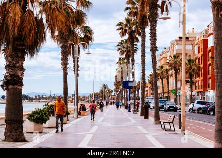 Strandpromenade, Paseo Marítimo. Melilla, Ciudad Autónoma de Melilla, Spanien, África, EU. Stockfoto