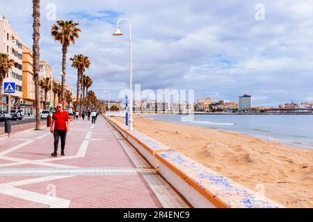 Strandpromenade, Paseo Marítimo. Melilla, Ciudad Autónoma de Melilla, Spanien, África, EU. Stockfoto