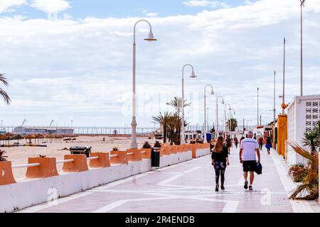 Strandpromenade, Paseo Marítimo. Melilla, Ciudad Autónoma de Melilla, Spanien, África, EU. Stockfoto