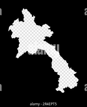 Schablonenplan von Laos. Einfache und minimal transparente Karte von Laos. Schwarzes Rechteck mit ländlicher Form. Tolle Vektordarstellung. Stock Vektor