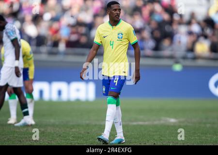 La Plata, Argentinien, USA. 27. Mai 2023. (SPO) FIFA Fußball-Weltmeisterschaft U20 zwischen Nigeria und Brasilien. 27. Mai 2023, La Plata, Argentinien: Fußballspiel zwischen Nigeria und Brasilien, gültig für die 3. Runde der ersten Phase der U-20 FIFA Weltmeisterschaft, am Samstag (27) im Stadion Unico Diego Armando Maradona in La Plata, Argentinien. Brasilien gewann 2:0. Kredit: Leonardo Sguacabia/Thenews2 (Kredit: © Leonardo Sguacabia/TheNEWS2 via ZUMA Press Wire) NUR REDAKTIONELLE VERWENDUNG! Nicht für den kommerziellen GEBRAUCH! Stockfoto