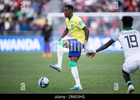 La Plata, Argentinien, USA. 27. Mai 2023. (SPO) FIFA Fußball-Weltmeisterschaft U20 zwischen Nigeria und Brasilien. 27. Mai 2023, La Plata, Argentinien: Fußballspiel zwischen Nigeria und Brasilien, gültig für die 3. Runde der ersten Phase der U-20 FIFA Weltmeisterschaft, am Samstag (27) im Stadion Unico Diego Armando Maradona in La Plata, Argentinien. Brasilien gewann 2:0. Kredit: Leonardo Sguacabia/Thenews2 (Kredit: © Leonardo Sguacabia/TheNEWS2 via ZUMA Press Wire) NUR REDAKTIONELLE VERWENDUNG! Nicht für den kommerziellen GEBRAUCH! Stockfoto