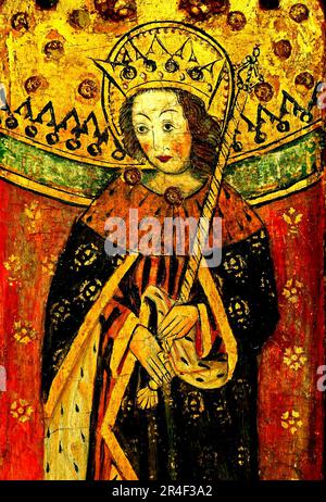 Eye, Suffolk, Medieval Rood Screen painting, King Henry 6., England, Großbritannien Stockfoto