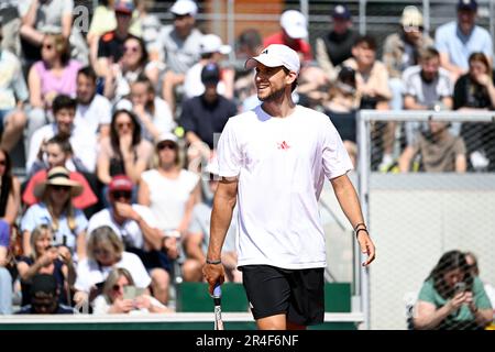 Paris, Frankreich. 27. Mai 2023. Dominic Thiem bei den French Open, Grand-Slam-Tennisturnier am 27. Mai 2023 im Roland-Garros-Stadion in Paris, Frankreich. Kredit: Victor Joly/Alamy Live News Stockfoto