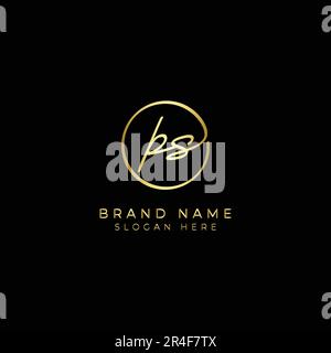 P, S, handgeschriebener Anfangsbuchstabe von PS und Signature-Vektor-Logo. Geschäftsvorlage in Rundform Strichgrafiken Stock Vektor