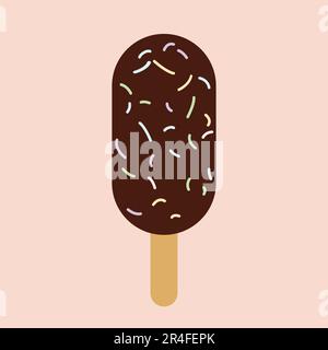 Schokoladeneis mit farbenfrohem, flachem Überzug Stock Vektor