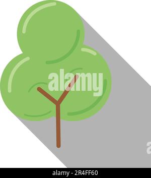 Flaches Symbol des Baums auf weißem Hintergrund Stock Vektor