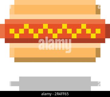Hotdog-Symbol. Pixel-8-Bit-Stil Stock Vektor