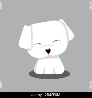 Niedlicher Malteser White Puppy Cartoon Vector, für Design, Banner und Logo Stock Vektor