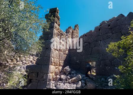 Die Pydnae (Pydnai) Ruinen auf dem Lykischen Weg, Karadere, Türkei Stockfoto