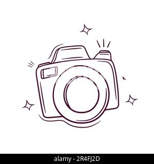 Handgezeichnete DSLR-Kamera. Doodle Vector Sketch-Illustration Stock Vektor