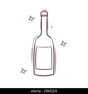 Handgezogene Flasche. Doodle Vector Sketch-Illustration Stock Vektor