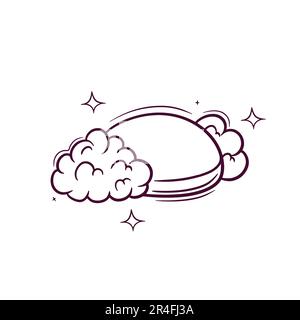 Handgezogene Seife Mit Schaumstoff. Doodle Vector Sketch-Illustration Stock Vektor