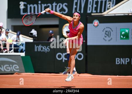 Paris, Frankreich. 27. Mai 2023. Caroline Garcia bei den French Open, dem Grand-Slam-Tennisturnier am 27. Mai 2023 im Roland-Garros-Stadion in Paris, Frankreich. Foto von Victor Joly/ABACAPRESS.COM Kredit: Abaca Press/Alamy Live News Stockfoto