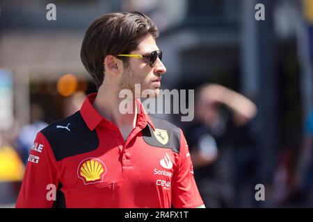 Circuit de Monaco, Montecarlo, Fürstentum Monaco, 27. Mai 2023, Antonio Giovinazzi (ITA) - Reservetreiberin Scuderia Ferrari während Grand PR 2023 Stockfoto