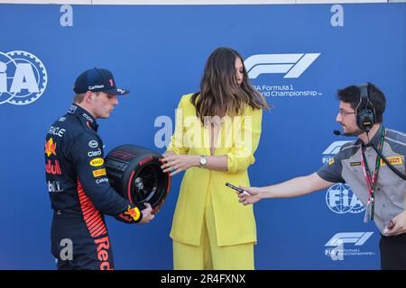 Circuit de Monaco, Montecarlo, Fürstentum Monaco, 27. Mai 2023, Max Verstappen (NED) Redbull Racing RB19 und Maria Sharapova während des 2023 Grand Stockfoto