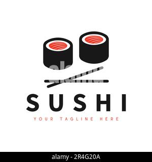 Sushi Logo Design Sea Food Logo Stock Vektor