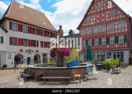 Baden-Württemberg, Schwarzwald Dornstetten, Zentrum, Altstadt, lokaler Brunnen Stockfoto