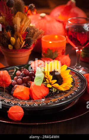 Ort für Herbst und Thanksgiving Stockfoto