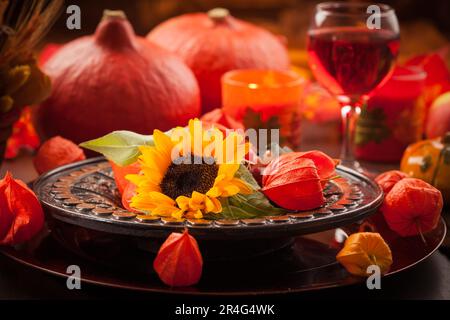 Ort für Herbst und Thanksgiving Stockfoto