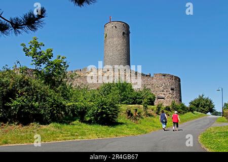 Schloss Muenzenberg, erbaut im 12. Jahrhundert von Kuno I aus Hagen-Arnsburg, Muenzenberg, Wetteraukreis, Hessen, Deutschland Stockfoto