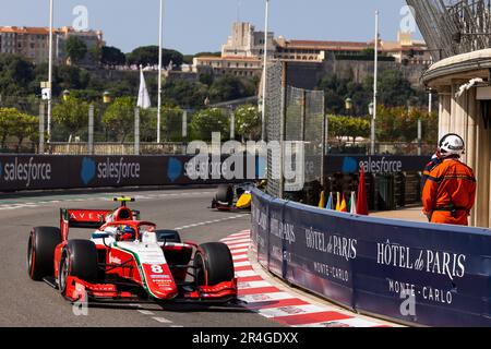 08 BEARMAN Oliver (gbr), Prema Racing, Dallara F2, Action während der 5. Runde der FIA-Formel-2-Meisterschaft 2023 vom 26. Bis 28. Mai 2023 auf dem Circuit de Monaco in Monaco – Foto Julien Delfosse/DPPI Stockfoto