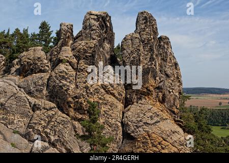 Teufelswand Harz bein Blankenburg Hamburg Wappen Stockfoto