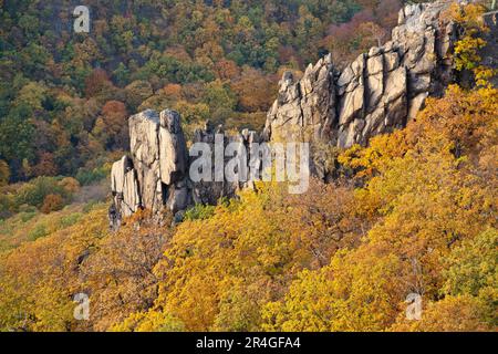 Blick vom Hexentanzplatz in das Bode-Tal Stockfoto