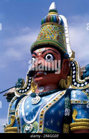 Ayyanar, dörfliche Schutzgötter in Perundurai nahe Eroden, Tamil Nadu, Indien, Asien Stockfoto