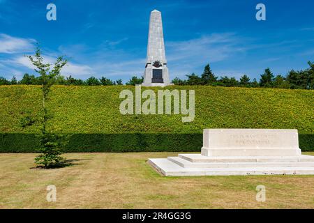 Zonnebeke, Belgien - 8. Juli 2010 : 5. Australian Division Memorial. Denkmal für australische Soldaten des Ersten Weltkriegs, die Polygon Wood eroberten. Stockfoto