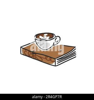 Gezeichneter Vektor abstrakte Grafik Doodle Einfache minimalistische Linien Illustrationen Kollektion mit Kaffee zubereiten, Kaffeegetränke zubereiten. Kaffee-Vektor Stock Vektor