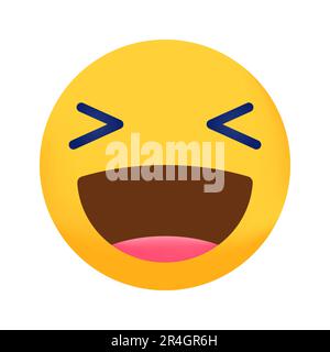 Strahlendes Emoji mit lächelnden Augen. Grinsen Emoticon mit strahlendem Lächeln. Emoji-Symbol aus der Facebook-App Stock Vektor