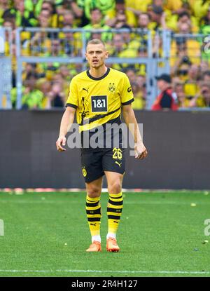 Julian Ryerson, BVB 26 im Spiel BORUSSIA DORTMUND - FSV MAINZ 05 2-2, BVB hat die Chance auf den Titel verloren. 1.Deutsche Fußballliga am 27. Mai 2023 in Dortmund. Staffel 2022/2023, Matchday 34, 1. Bundesliga, 34. Spieltag, BVB, MZ, © Peter Schatz / Alamy Live News - DFL-VORSCHRIFTEN VERBIETEN DIE VERWENDUNG VON FOTOS als BILDSEQUENZEN und/oder QUASI-VIDEO - Stockfoto