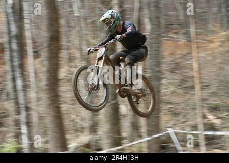 Windrock Tennessee Nationals 2023 im Windrock Bike Park-Oliver Springs, Tennessee, USA Stockfoto