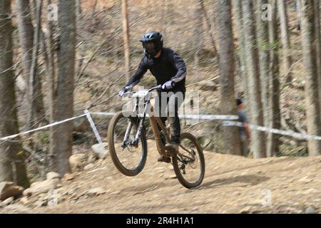 Windrock Tennessee Nationals 2023 im Windrock Bike Park-Oliver Springs, Tennessee, USA Stockfoto