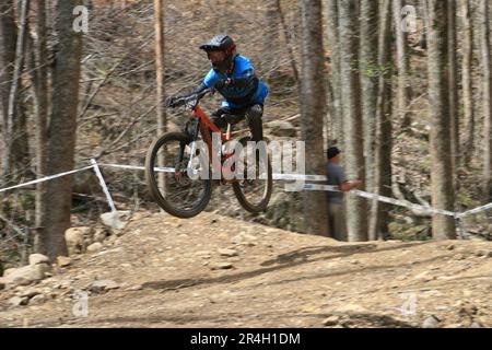 Windrock Tennessee Nationals 2023 im Windrock Bike Park-Oliver Springs, Tennessee, USA Stockfoto