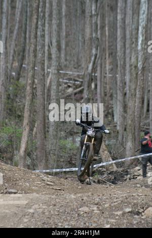 Windrock Tennessee Nationals 2023 im Windrock Bike Park-Oliver Springs, Tennessee, USA Stockfoto