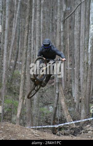 Windrock Tennessee Nationals 2023 im Windrock Bike Park-Oliver Springs, Tennessee, USA Stockfoto