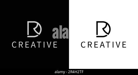 Buchstaben abstraktes Logo DR, RD, D. Monogramm-Logo-Konzept. Einfache Konstruktion bearbeitbar. Stock Vektor