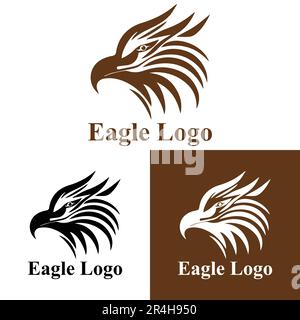 Eagle Face Logo und T-Shirt Design vollständig bearbeitbare Vektordatei Stock Vektor