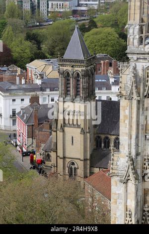 York Oratory, gesehen vom York Minster Central Tower, Minster Yard, York, North Yorkshire, England, Großbritannien, Großbritannien, Großbritannien, Europa Stockfoto