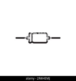 Symbol für bipolare schwarze Linie des Kondensators. Piktogramm für Webseite, mobile App, Werbeaktion. Stock Vektor