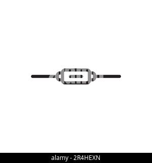 Schwarzes Liniensymbol aus Polystyrol des Kondensators. Piktogramm für Webseite, mobile App, Werbeaktion. Stock Vektor